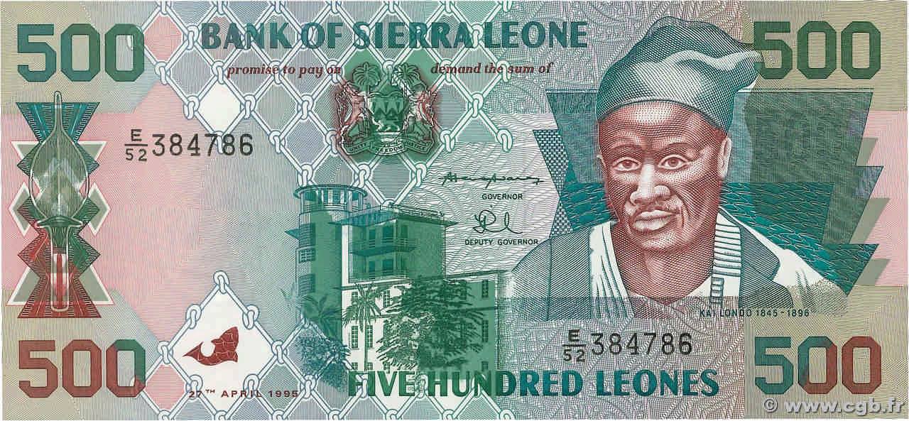 500 Leones SIERRA LEONE  1995 P.23a ST