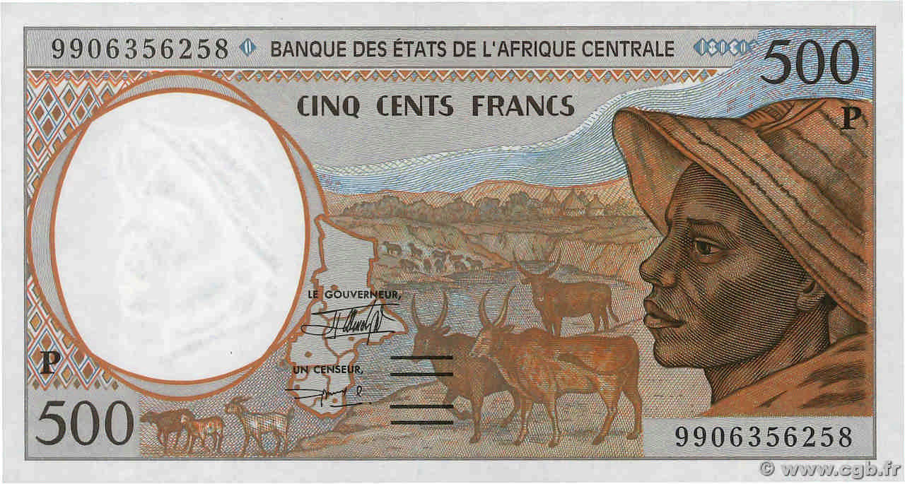 500 Francs STATI DI L  AFRICA CENTRALE  1999 P.601Pf SPL