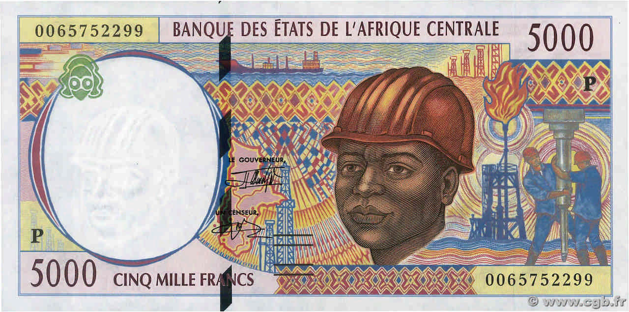 5000 Francs STATI DI L  AFRICA CENTRALE  2000 P.604Pf SPL