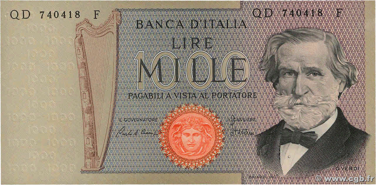 1000 Lire ITALIE  1980 P.101g NEUF