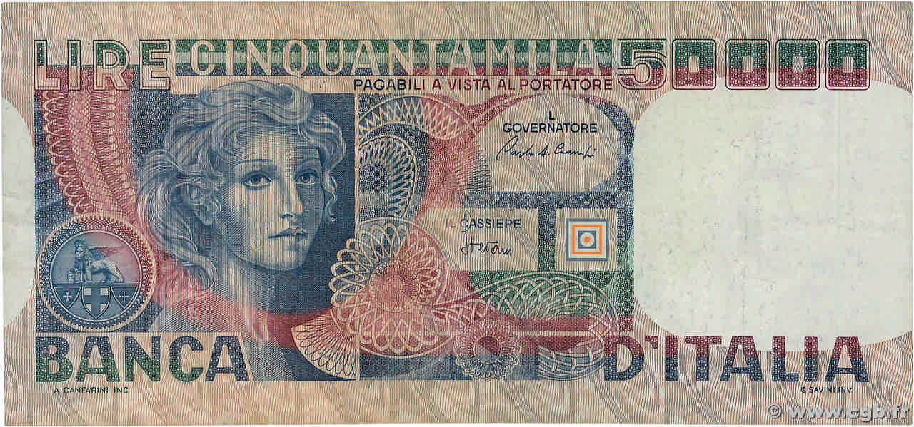 50000 Lire ITALIA  1980 P.107c MBC