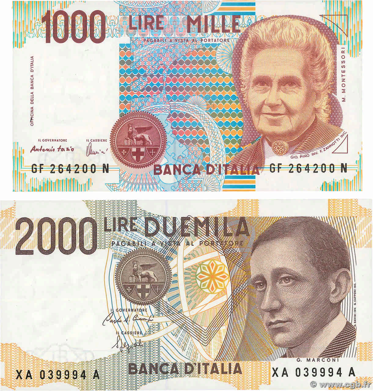 Italy 1000 Lire 1990 P-114 Banknotes UNC 