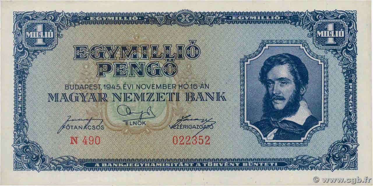 1000000 Pengo HONGRIE  1945 P.122 NEUF
