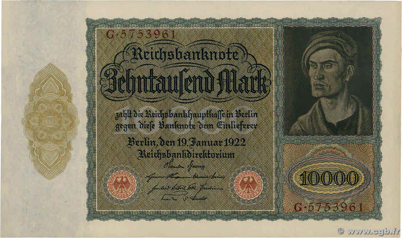 10000 Mark ALLEMAGNE  1922 P.071 SPL