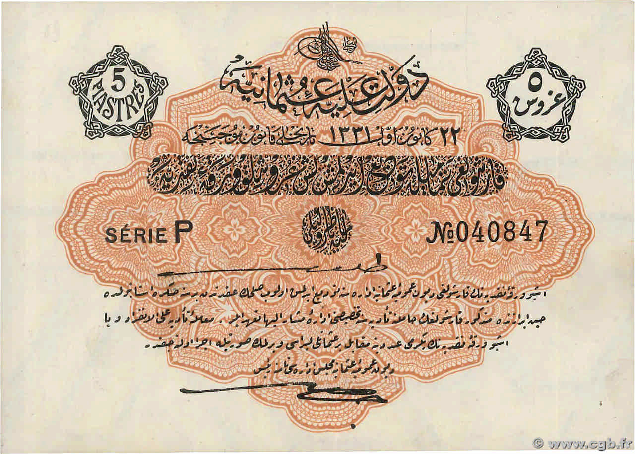 5 Piastres TURQUIE  1912 P.079 SUP