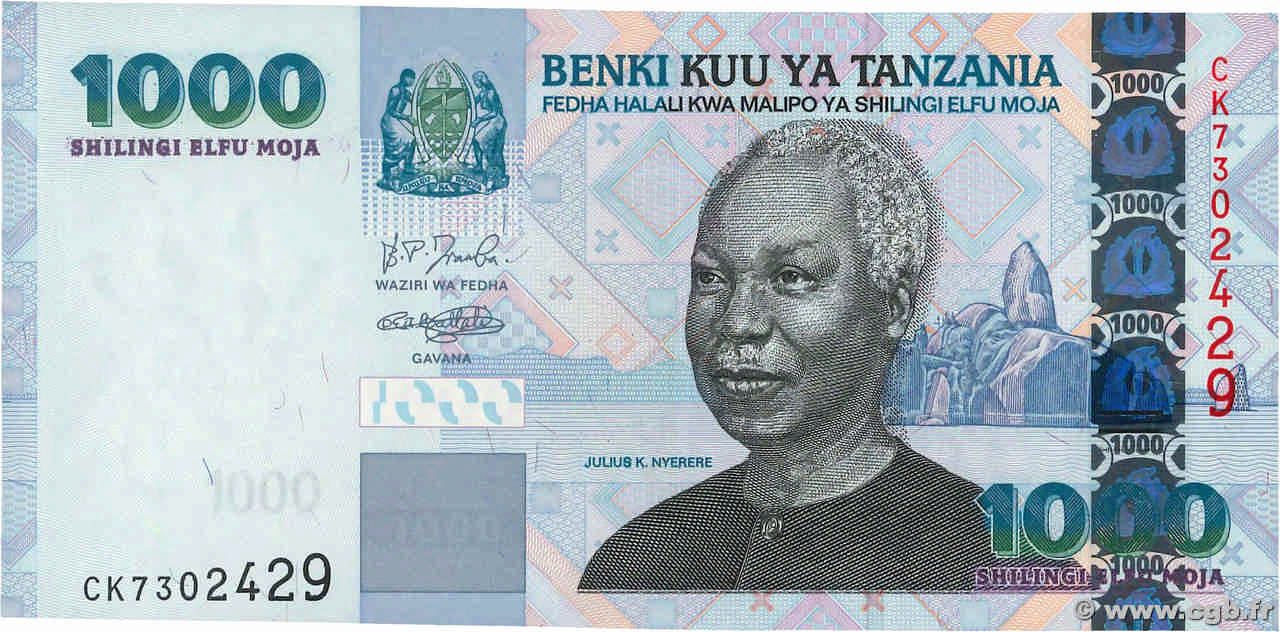 1000 Shilingi TANZANIE  2006 P.36b NEUF