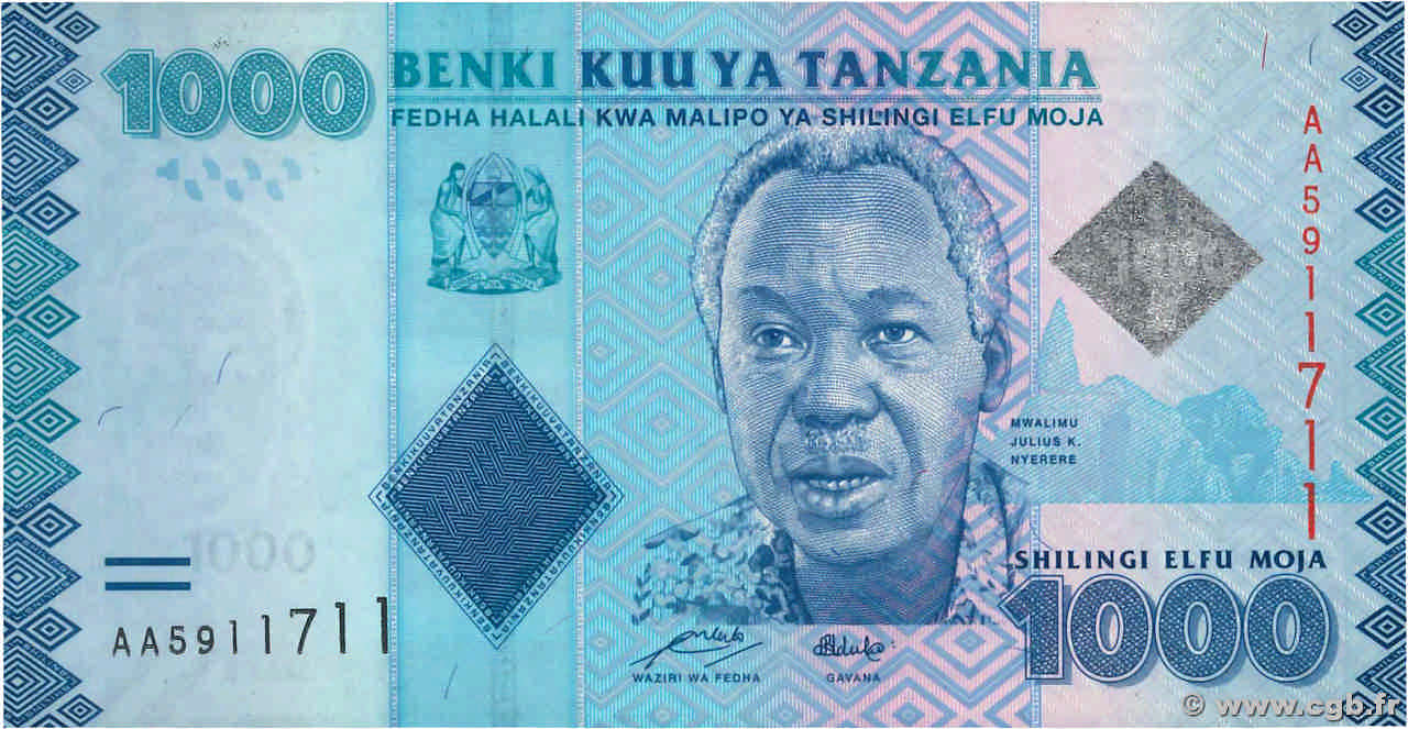 1000 Shilingi TANZANIE  2010 P.41a NEUF