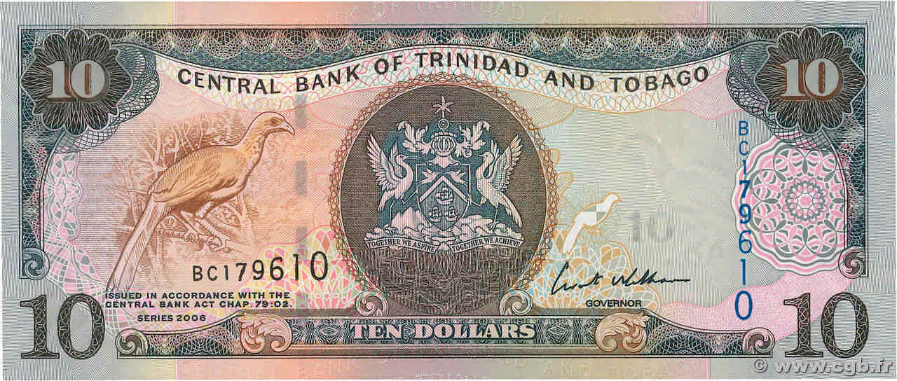 10 Dollars TRINIDAD et TOBAGO  2006 P.48 NEUF