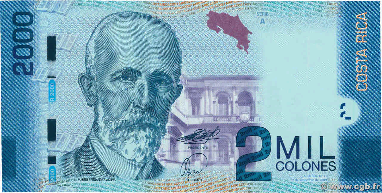 2000 Colones COSTA RICA  2009 P.275a UNC
