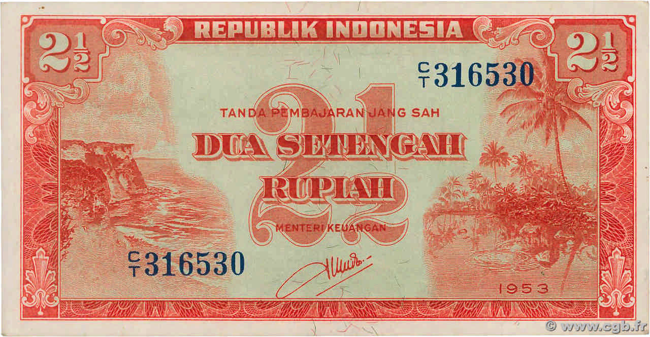 2,5 Rupiah INDONÉSIE  1953 P.041 pr.NEUF