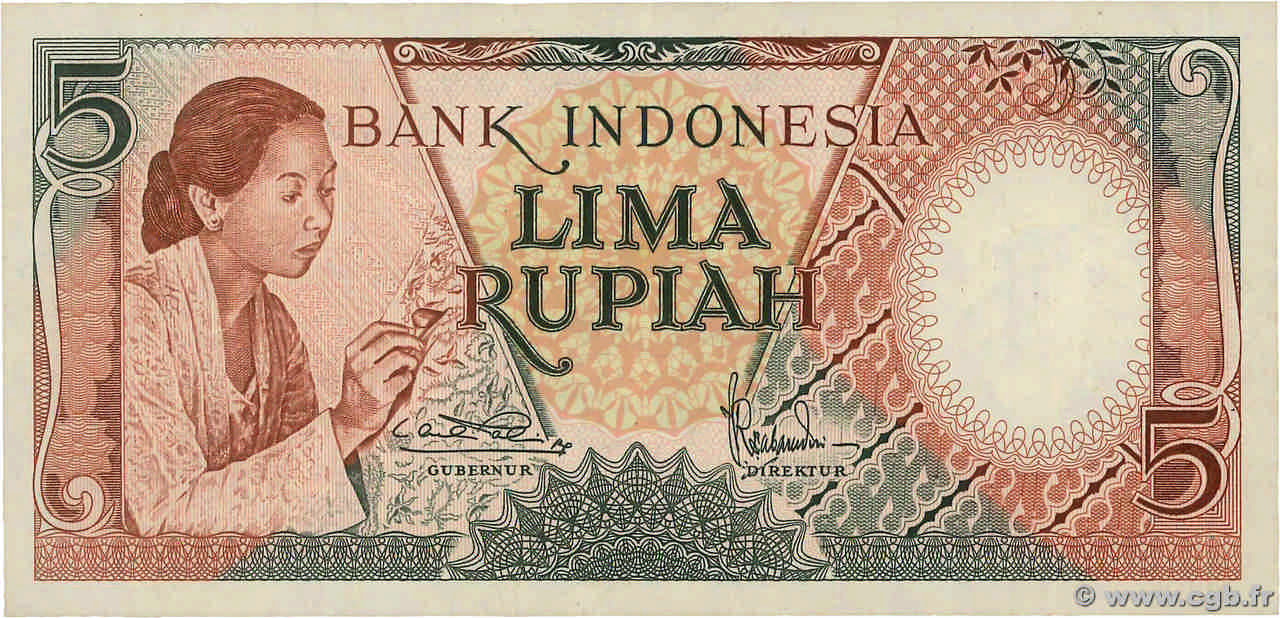5 Rupiah INDONÉSIE  1958 P.055 SUP