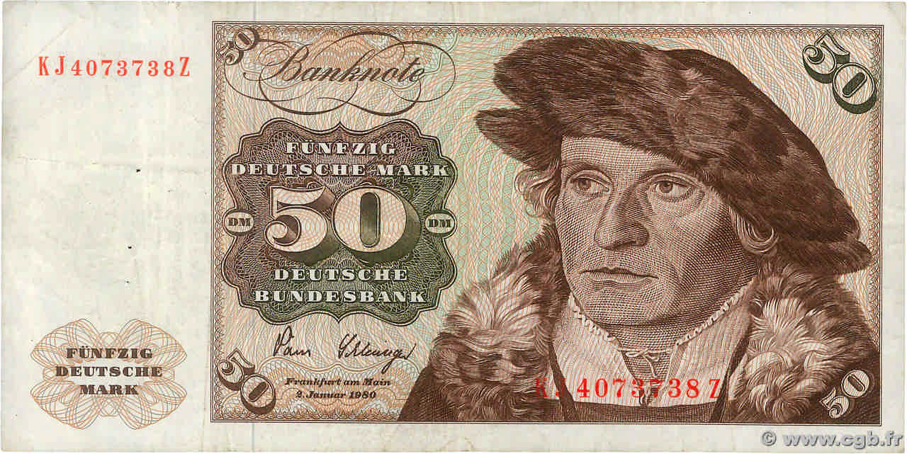 50 Deutsche Mark ALLEMAGNE FÉDÉRALE  1980 P.33d TB