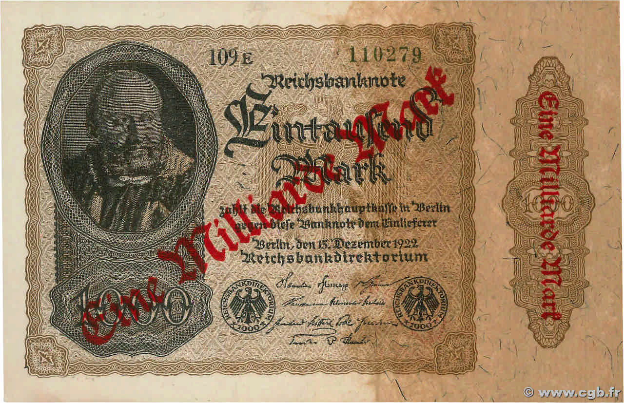 1 Milliard Mark ALLEMAGNE  1923 P.113a SPL