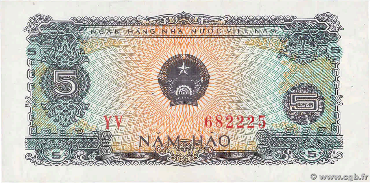 5 Hao VIET NAM  1976 P.079a UNC