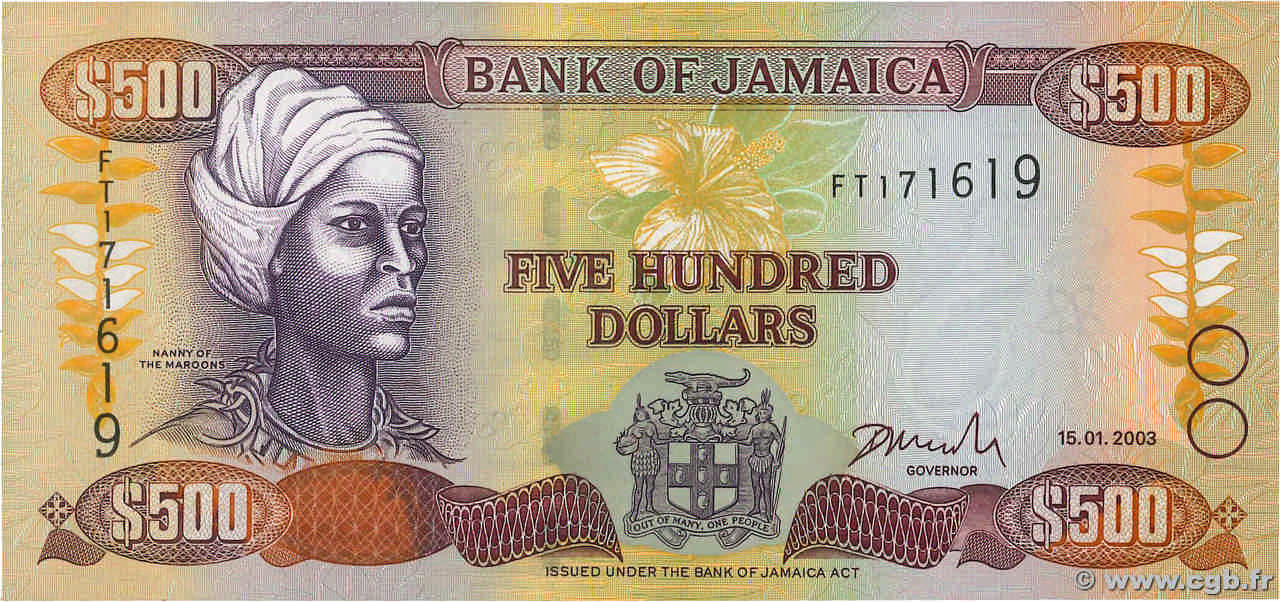 500 Dollars JAMAICA  2003 P.85a FDC