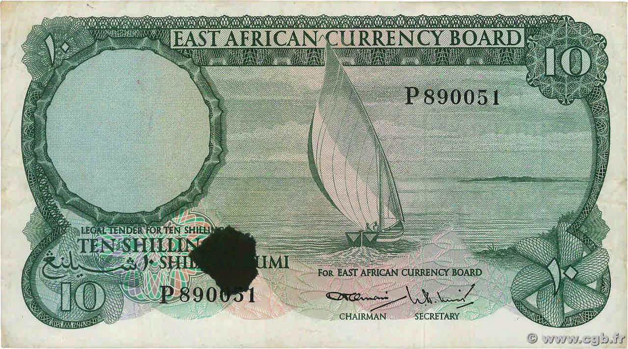10 Shillings AFRIQUE DE L&nbsp;EST  1964 P.46a TTB