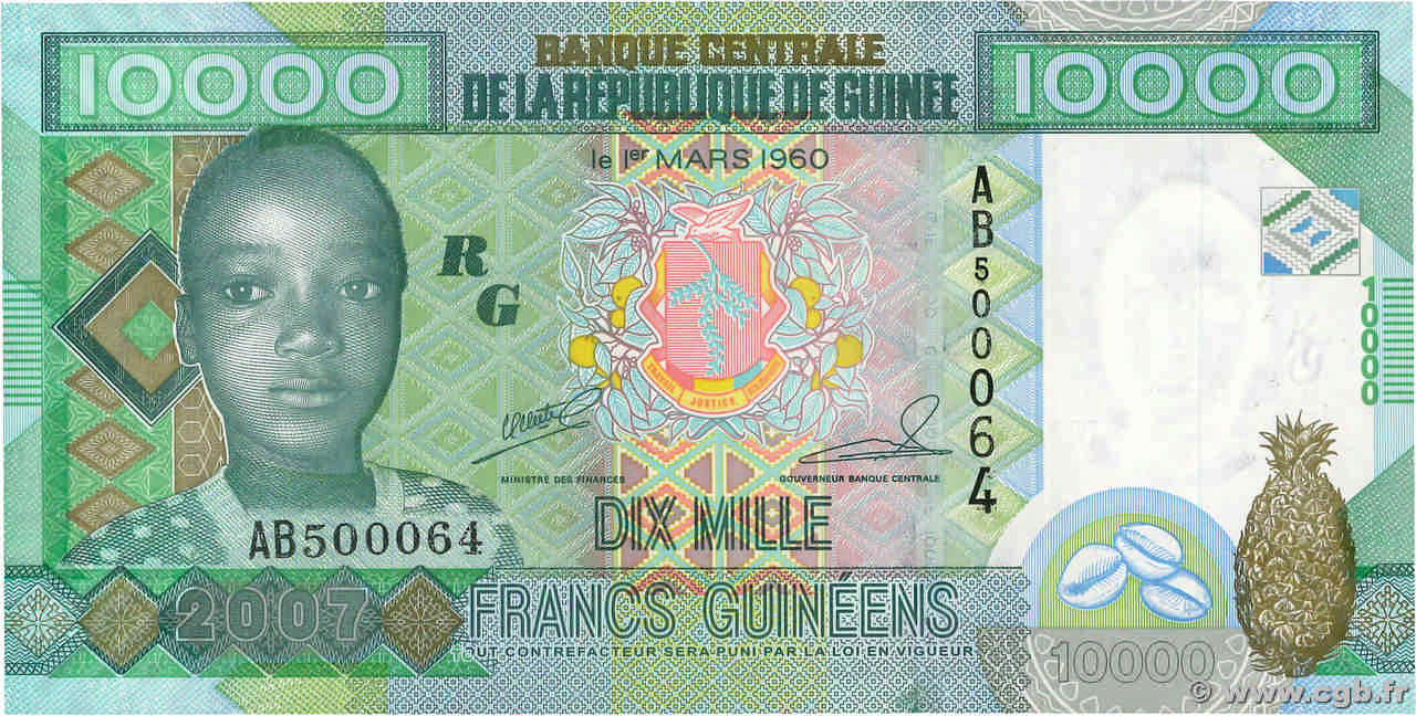 10000 Francs GUINÉE  2007 P.42a NEUF