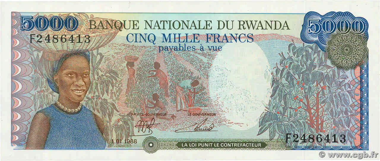 5000 Francs RWANDA  1988 P.22a NEUF