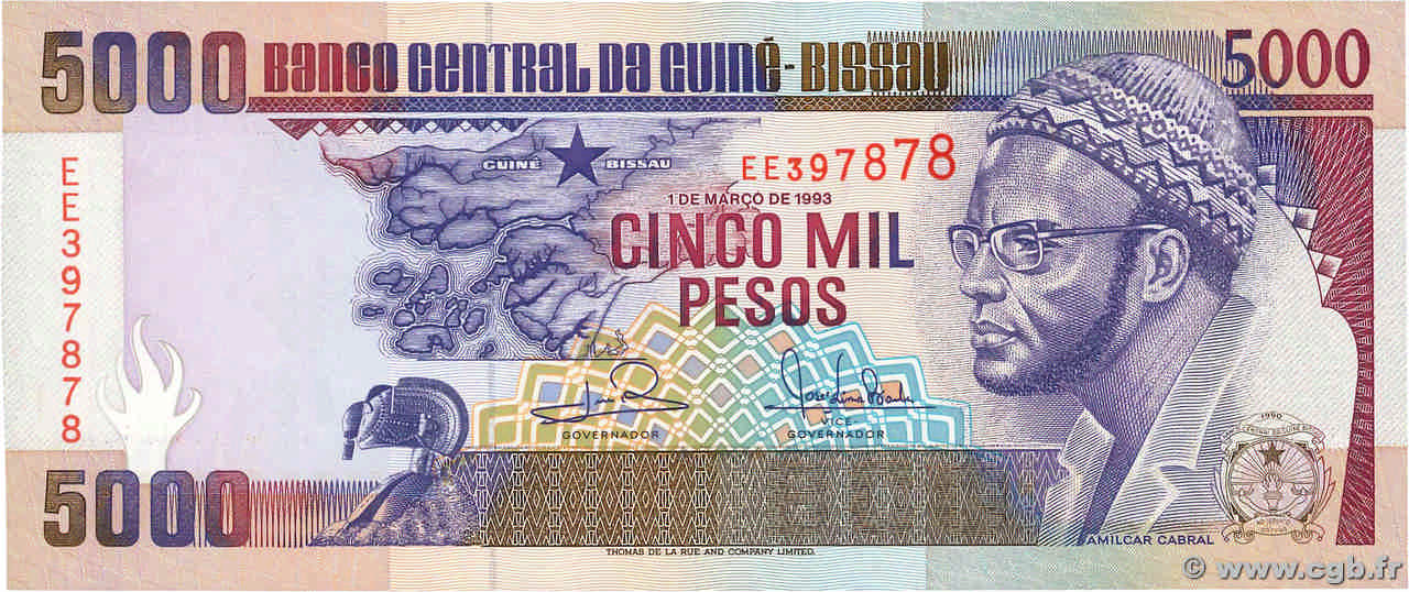 5000 Pesos GUINÉE BISSAU  1993 P.14b NEUF