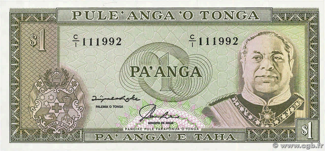 1 Pa&nbsp;anga TONGA  1992 P.25 NEUF