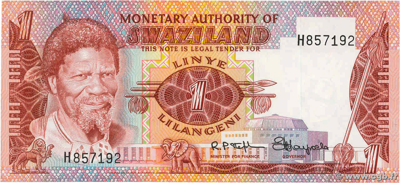 1 Lilangeni SWAZILAND  1974 P.01a NEUF