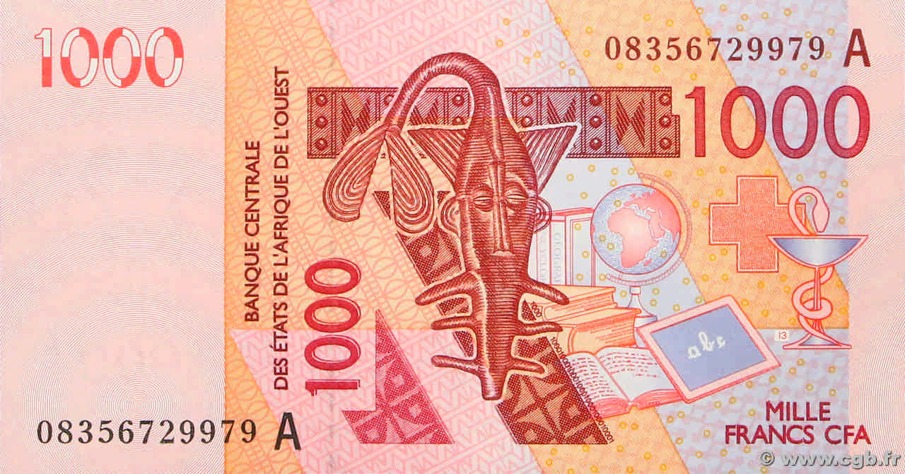 1000 Francs WEST AFRIKANISCHE STAATEN  2008 P.115Af ST