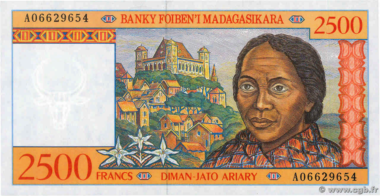 2500 Francs - 500 Ariary MADAGASCAR  1998 P.081 NEUF