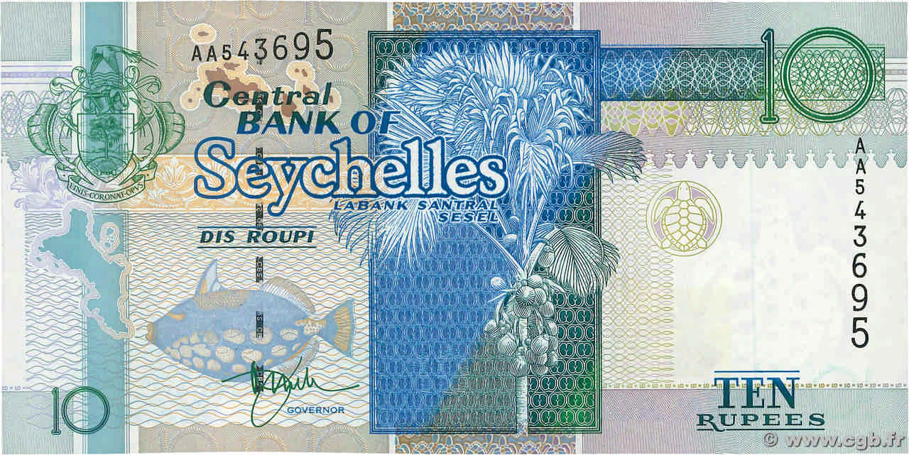 10 Rupees SEYCHELLES  1998 P.36a pr.NEUF