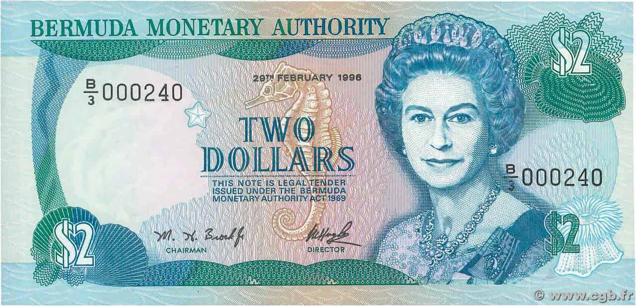 2 Dollars BERMUDES  1996 P.40Aa NEUF