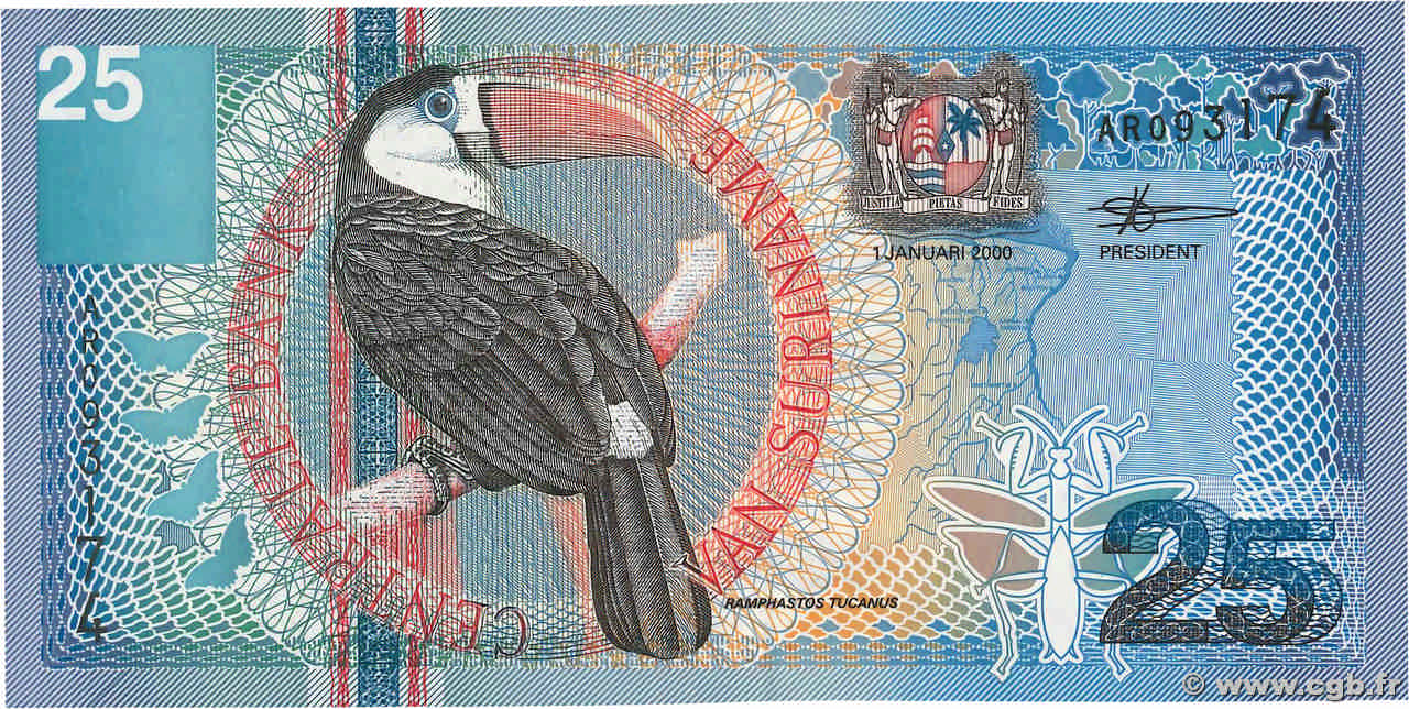 25 Gulden SURINAM  2000 P.148 NEUF