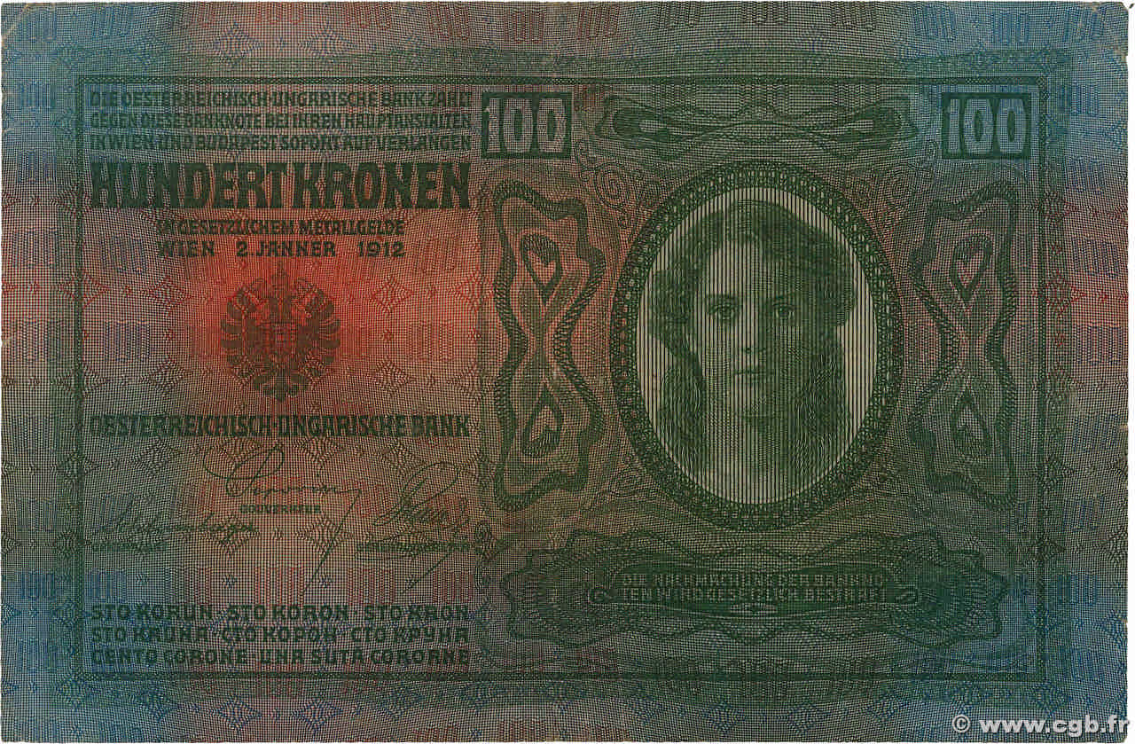 100 Kronen AUTRICHE  1912 P.012 TTB