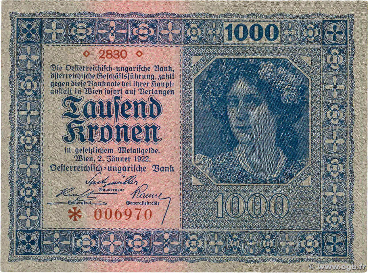 1000 Kronen AUTRICHE  1922 P.078 SUP+