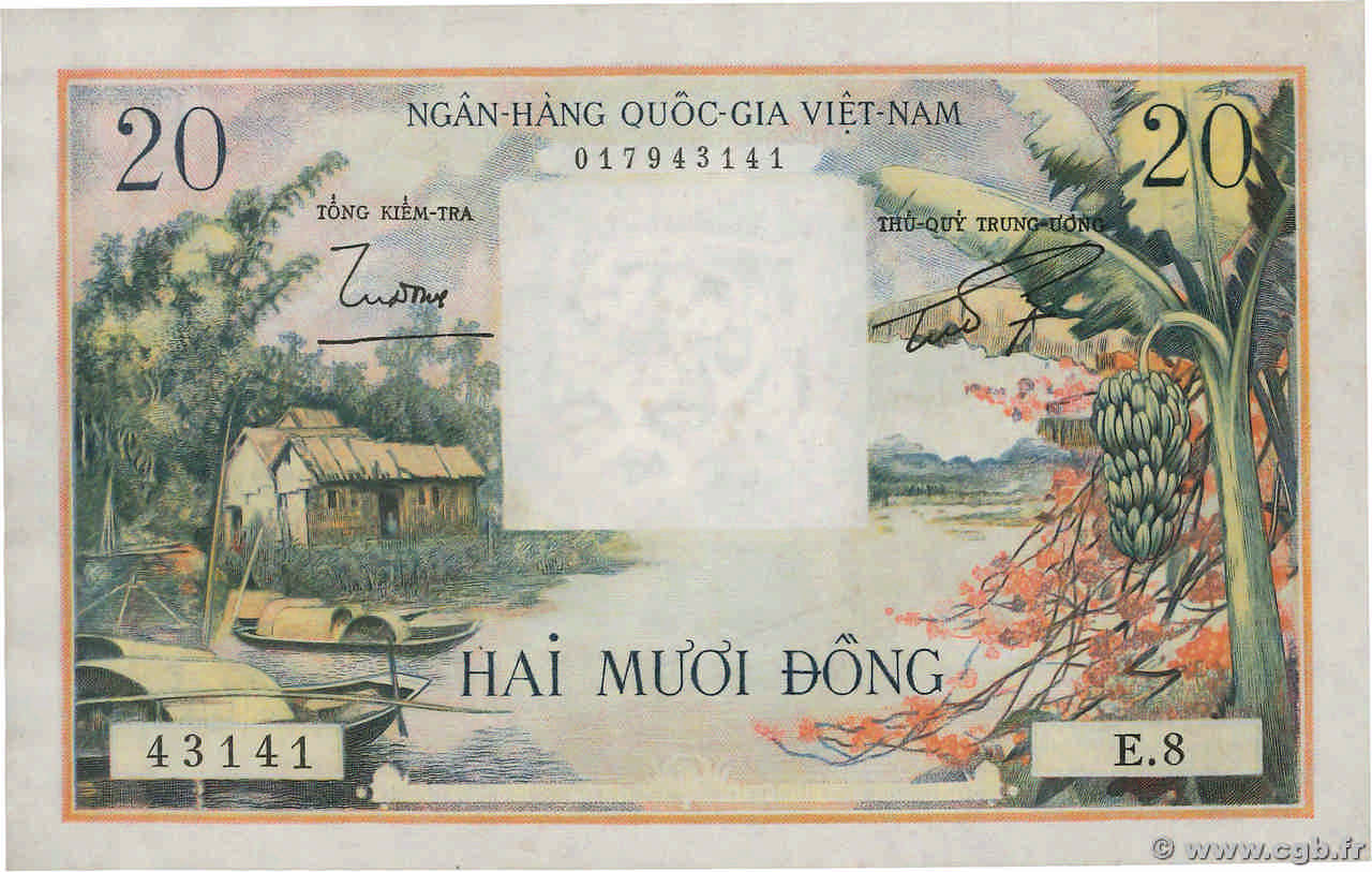 20 Dong VIET NAM SUD  1956 P.04a SUP