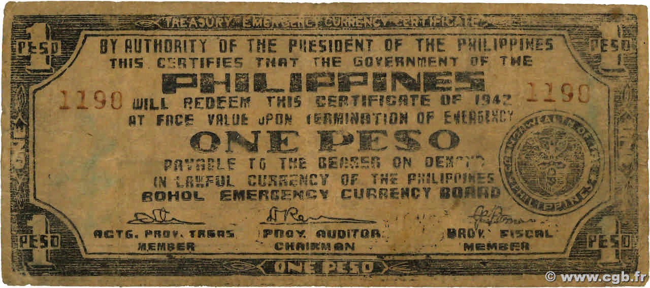 1 Peso PHILIPPINES  1942 PS.135 TTB
