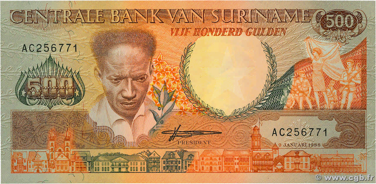 500 Gulden SURINAM  1988 P.135b NEUF