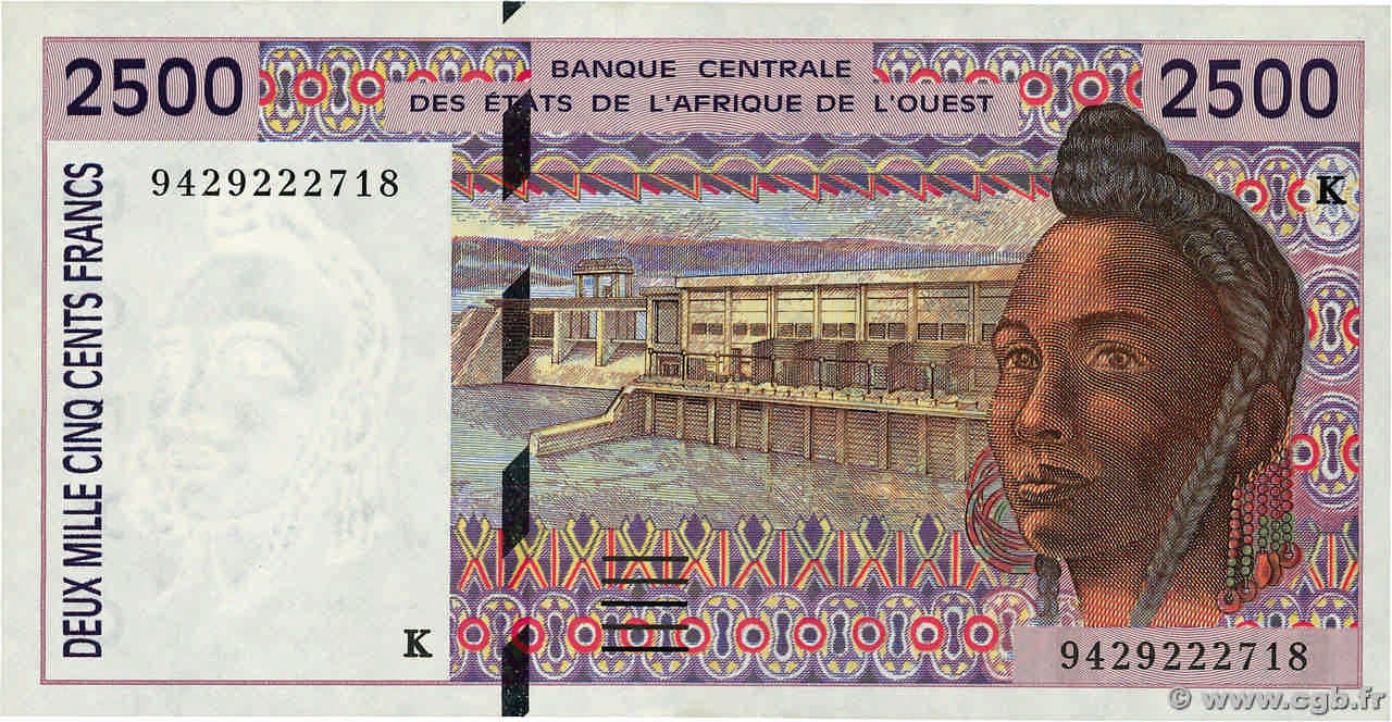 2500 Francs ÉTATS DE L AFRIQUE DE L OUEST  1994 P.712Kc TTB+