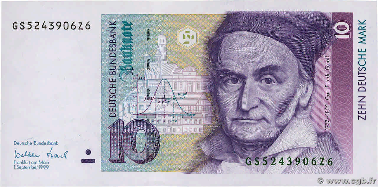 10 Deutsche Mark GERMAN FEDERAL REPUBLIC  1999 P.38d ST