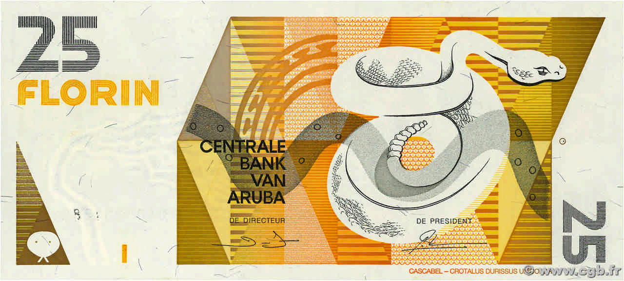 25 Florin ARUBA  1990 P.08 ST