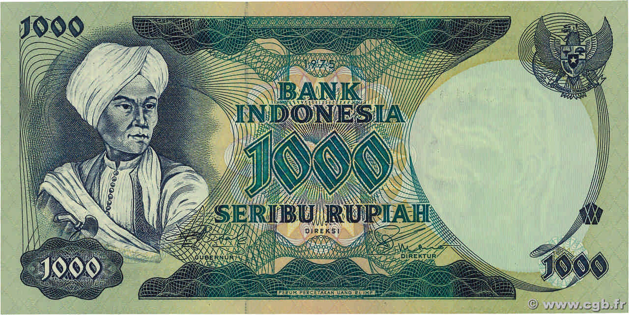 1000 Rupiah INDONESIEN  1975 P.113a ST
