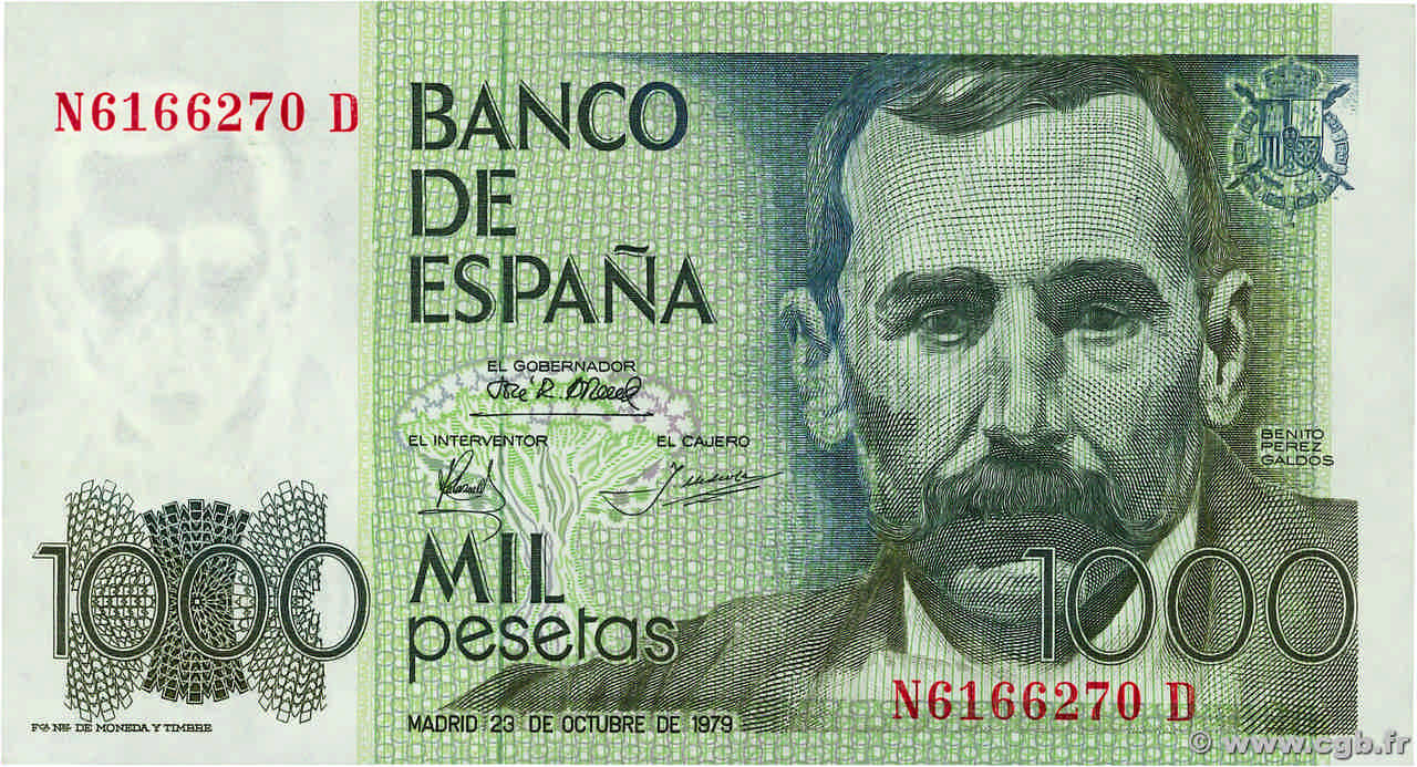 1000 Pesetas SPANIEN  1979 P.158 VZ