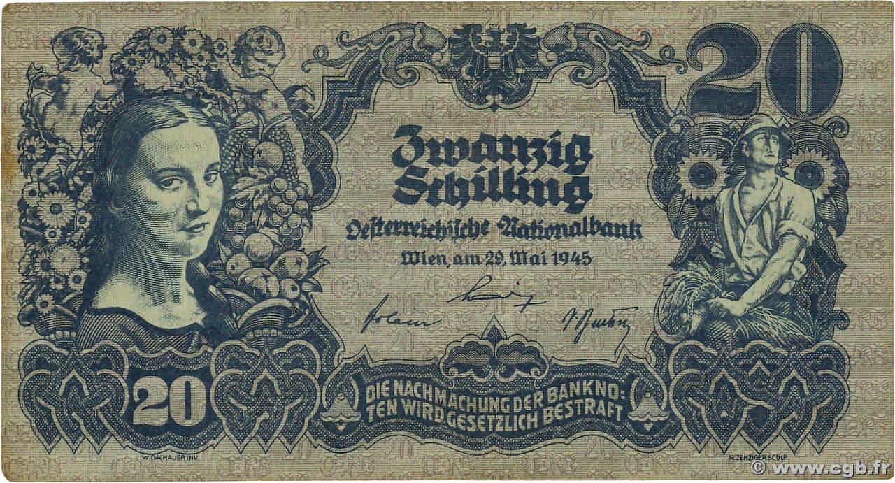 20 Schilling AUSTRIA  1945 P.116 MBC