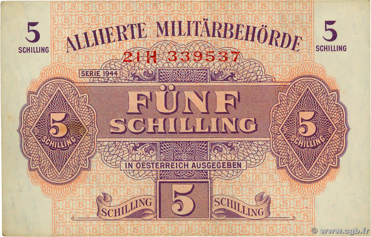 5 Schilling AUSTRIA  1944 P.105 BB