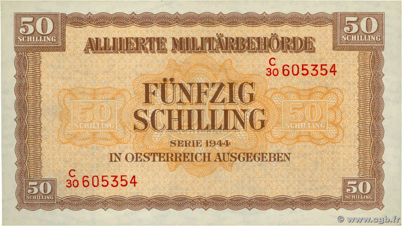 50 Schilling AUSTRIA  1944 P.109 UNC