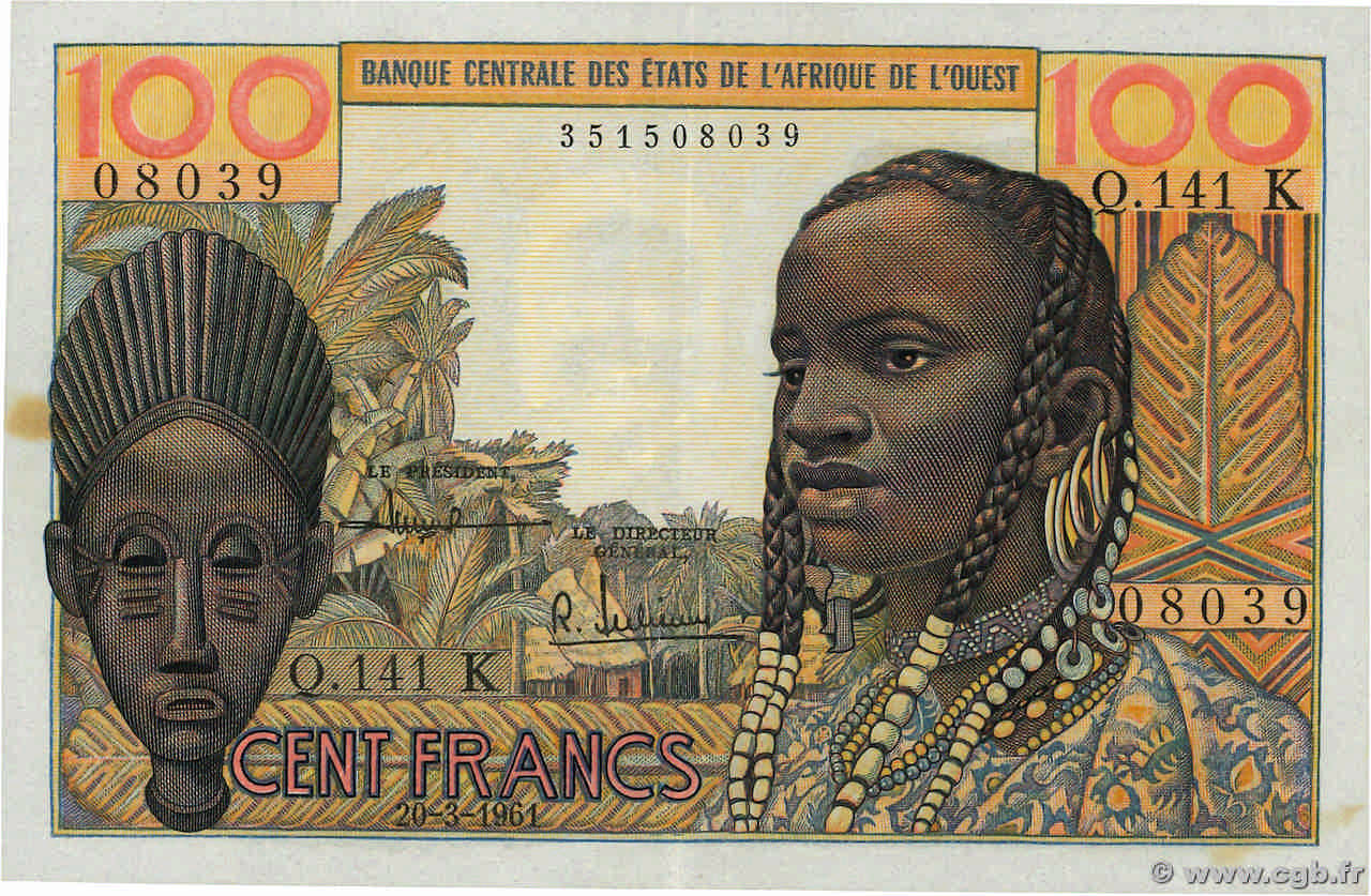 100 Francs WEST AFRICAN STATES  1961 P.701Kc XF
