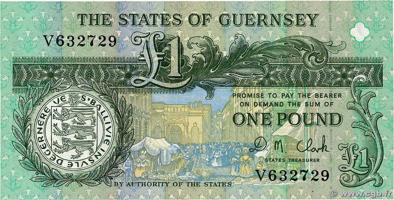 1 Pound GUERNSEY  1996 P.52c MBC