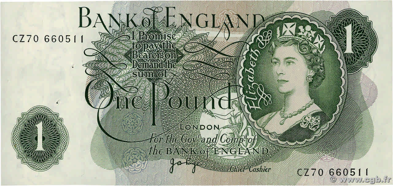 1 Pound ENGLAND  1970 P.374g XF+