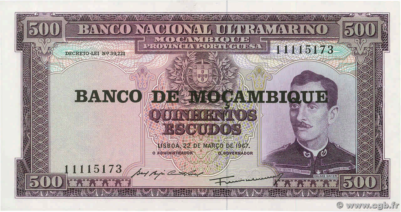 500 Escudos MOZAMBIQUE  1967 P.118a FDC