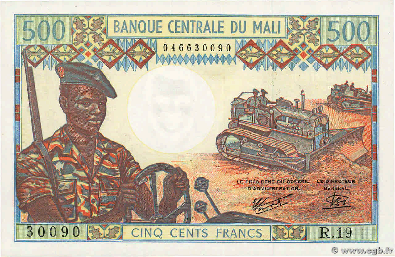 500 Francs MALI  1973 P.12e UNC-