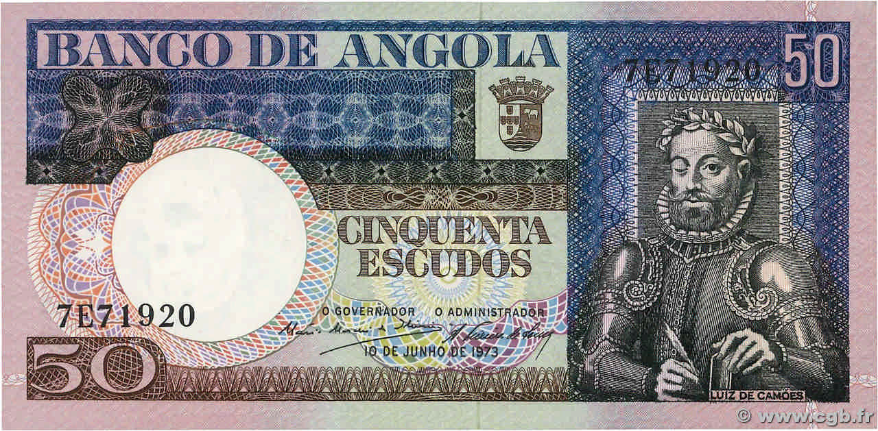 50 Escudos ANGOLA  1973 P.105a UNC