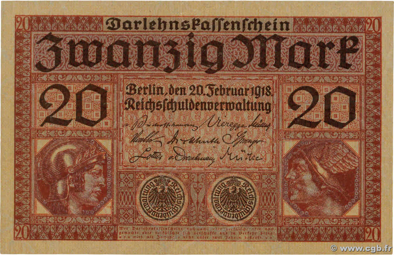 20 Mark ALLEMAGNE  1918 P.057 pr.NEUF